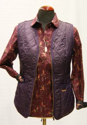 chaleco barbour mujer morado