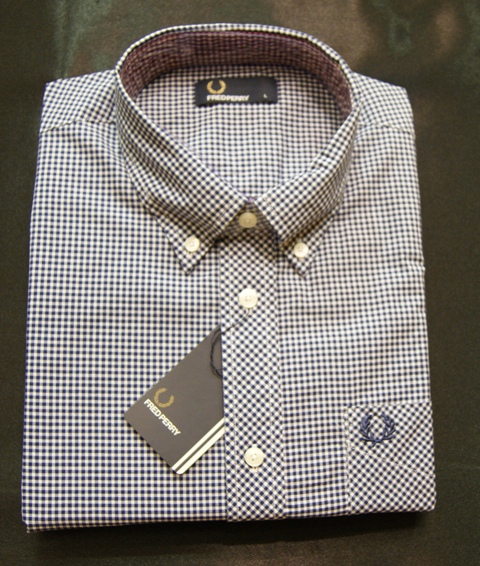 camisa cuadro azul fred perry