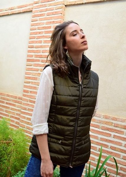 chaleco marron mujer
