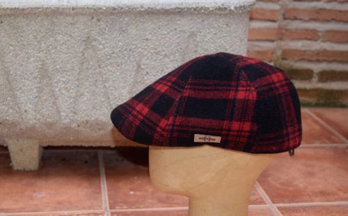 gorra-stetson-cuadros-roja y negra